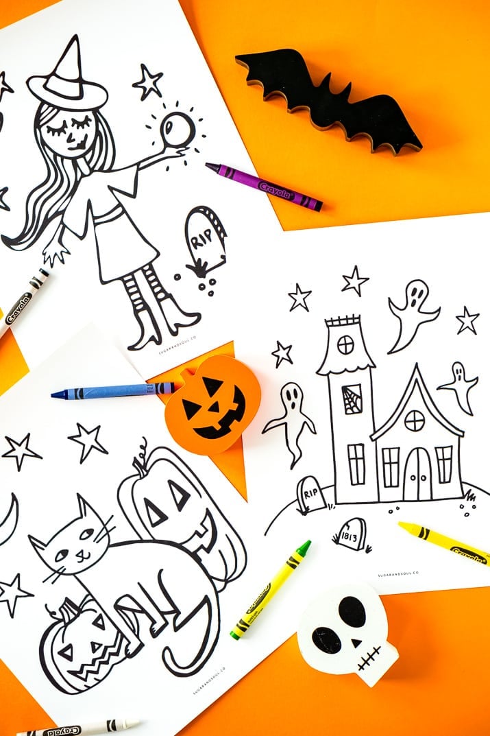 These Free Halloween Coloring Pages are an easy way to add entertainment to the spookiest month of the year! Print them right at home and let your kids color!