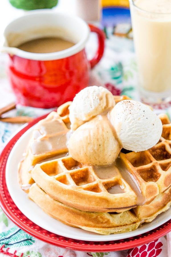 Eggnog Waffles Recipe For Holiday Brunch Sugar & Soul