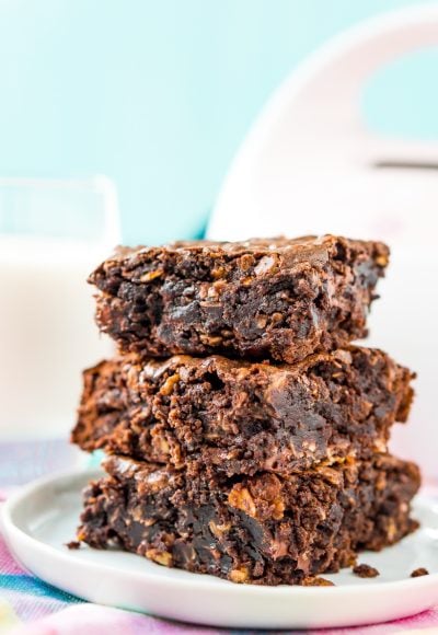 Lactation Brownies are an easy dessert that helps increase milk production with added ingredients like coconut milk, Brewer's yeast, and oatmeal!