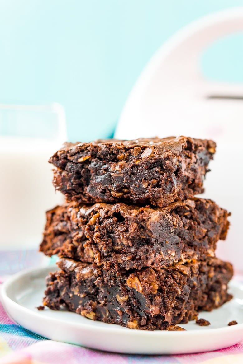Lactation Brownies are an easy dessert that helps increase milk production with added ingredients like coconut milk, Brewer's yeast, and oatmeal!