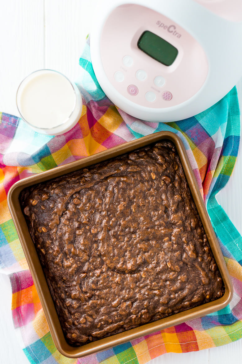 Lactation Brownies are an easy dessert that helps increase milk production with added ingredients like coconut milk, Brewer's yeast, and oatmeal!