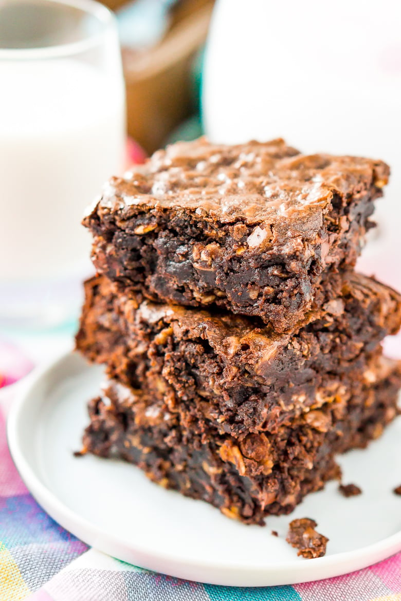 Lactation Brownies are an easy dessert that helps increase milk production with added ingredients like coconut milk, Brewer's yeast, and oatmeal!