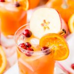 This Thanksgiving Punch made with apple cider, whiskey, fruit juice, brandy, and soda packs the delicious flavors of fall and winter in one delicious holiday drink recipe!