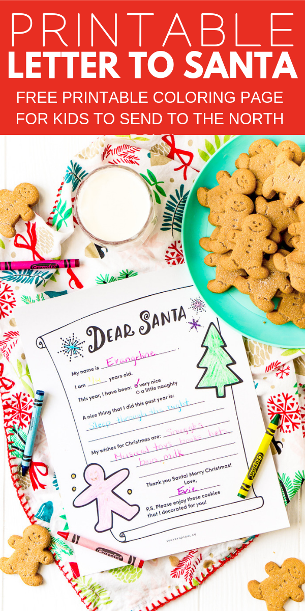 This Free Printable Letter To Santa doubles as a coloring page and makes each child's letter to the North Pole fun and unique!