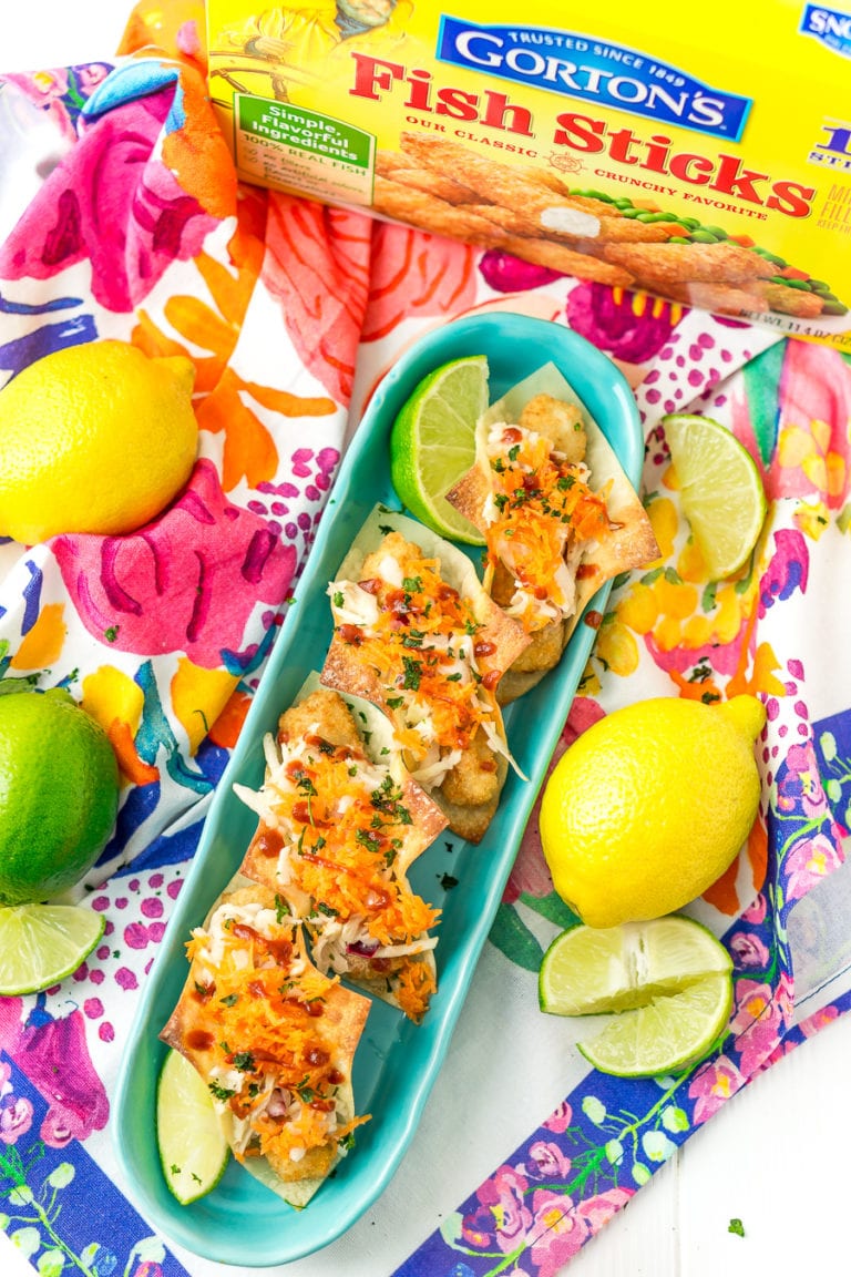Fish Sticks Wonton Tacos Recipe | Sugar & Soul Co