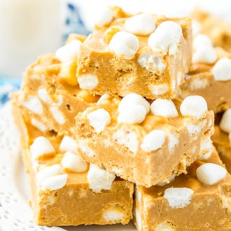 These Peanut Butter Marshmallow Squares are an easy old-fashioned no-bake treat made with just 3-ingredients and 5 minutes of prep!