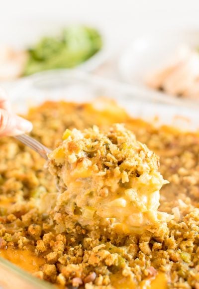 Broccoli Cheese Casserole is a wholesome, comforting side dish that’ll compliment any meal. Made with broccoli florets, creamy soups, cheddar cheese, and herb stuffing, try making and sharing it at your next get-together!