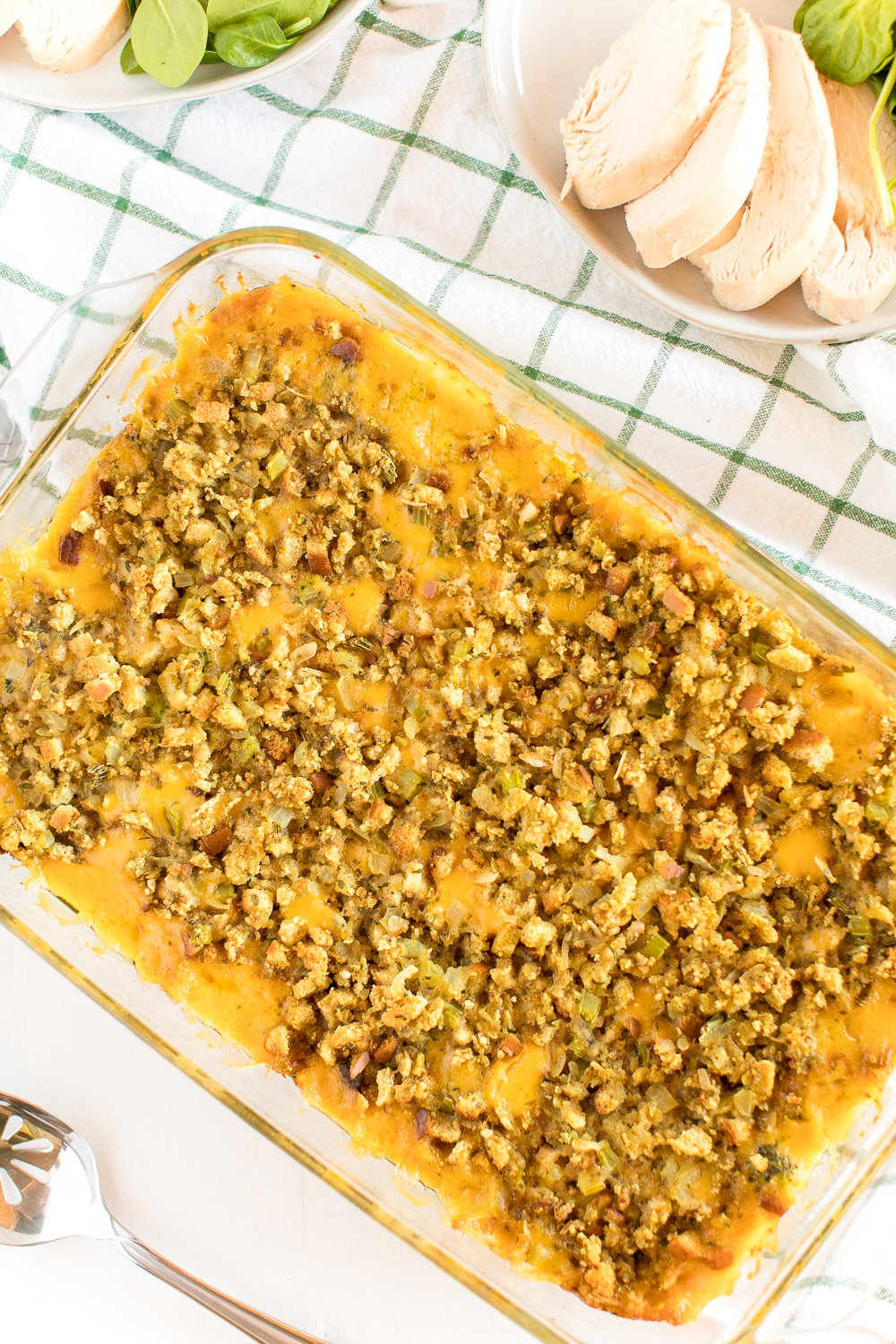 Broccoli Cheese Casserole in 9x13-inch baking dish.