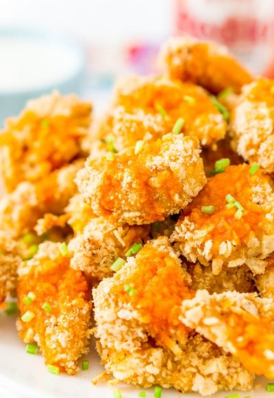 These Crispy Baked Chicken Wings are a healthier alternative to the classic fried boneless wings. Easy to make, and drizzled with a homemade Buffalo sauce for a punch of flavor!