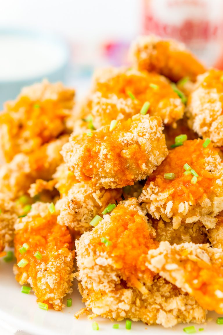 These Crispy Baked Chicken Wings are a healthier alternative to the classic fried boneless wings. Easy to make, and drizzled with a homemade Buffalo sauce for a punch of flavor!