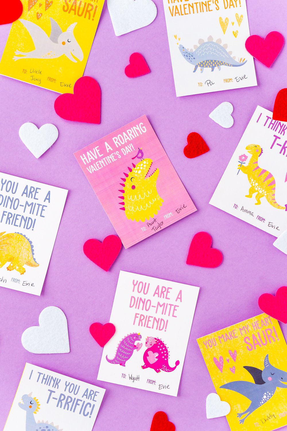 Printable Dinosaur Valentine Cards - Sugar and Soul