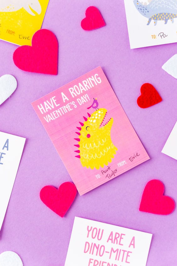 Printable Dinosaur Valentine Cards Sugar And Soul