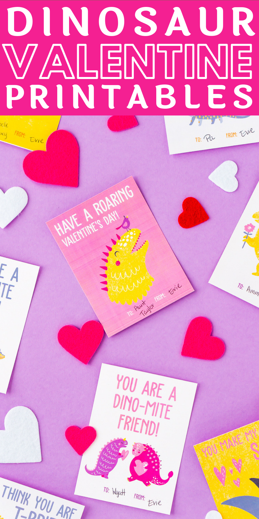 Make Valentine's Day a breeze with these Printable Dinosaur Valentine Cards with cute sayings your kids will love giving.