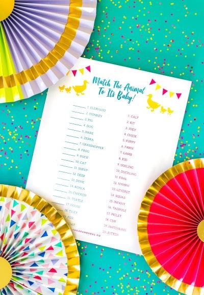This Are You My Mother? Baby Shower Game Printable is a classic party game with even more animals and is always a hit!