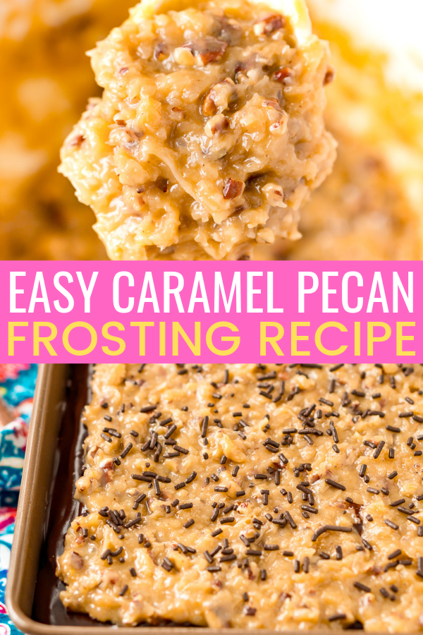 This Coconut Pecan Frosting is a rich and decadent stovetop frosting made with eggs, pecans, butter, sugar, coconut, and evaporated milk used on German Chocolate Cake.