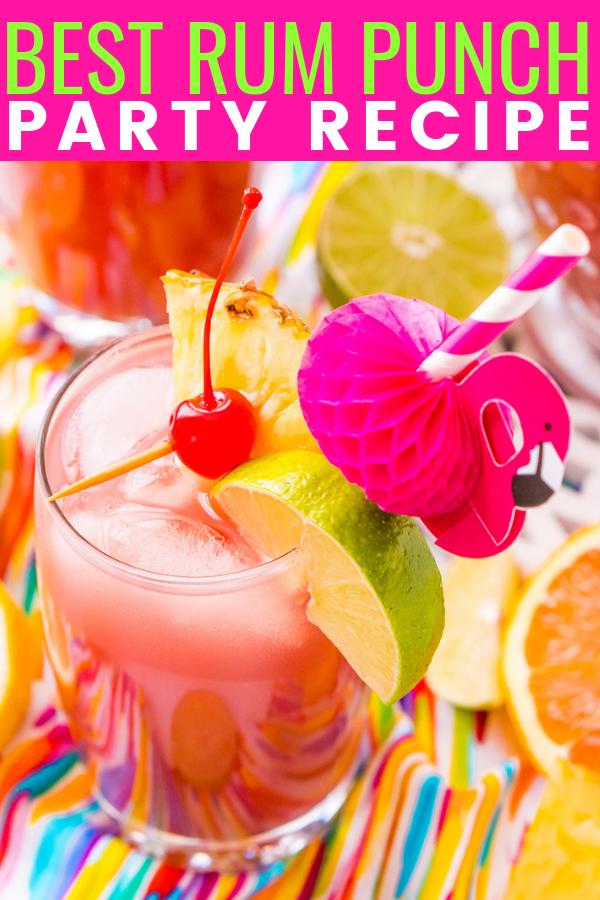 Sweet n' Fun Game Night Rum Punch, Colorful and fruity rum punch