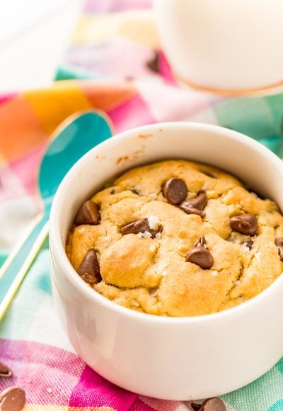 This Chocolate Chip Cookie For One is the perfect individual dessert when you're craving something sweet and don't want to make a huge batch of cookies!