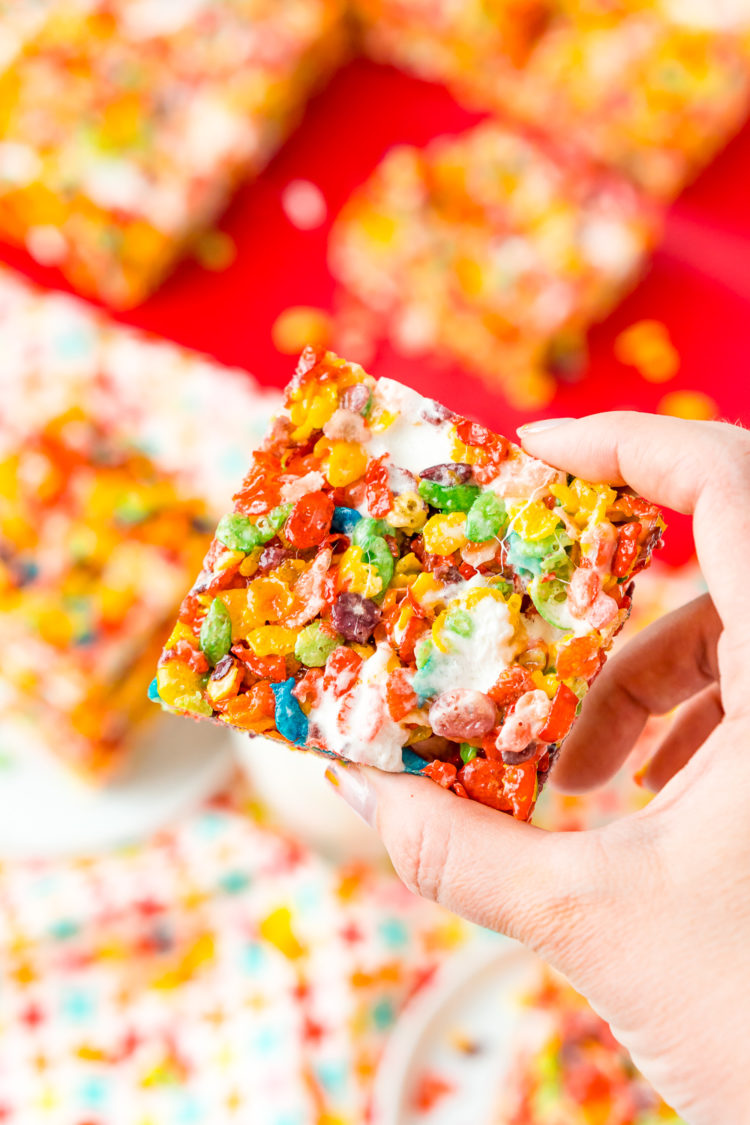 Fruity Pebbles Treats (No Bake!) Sugar and Soul