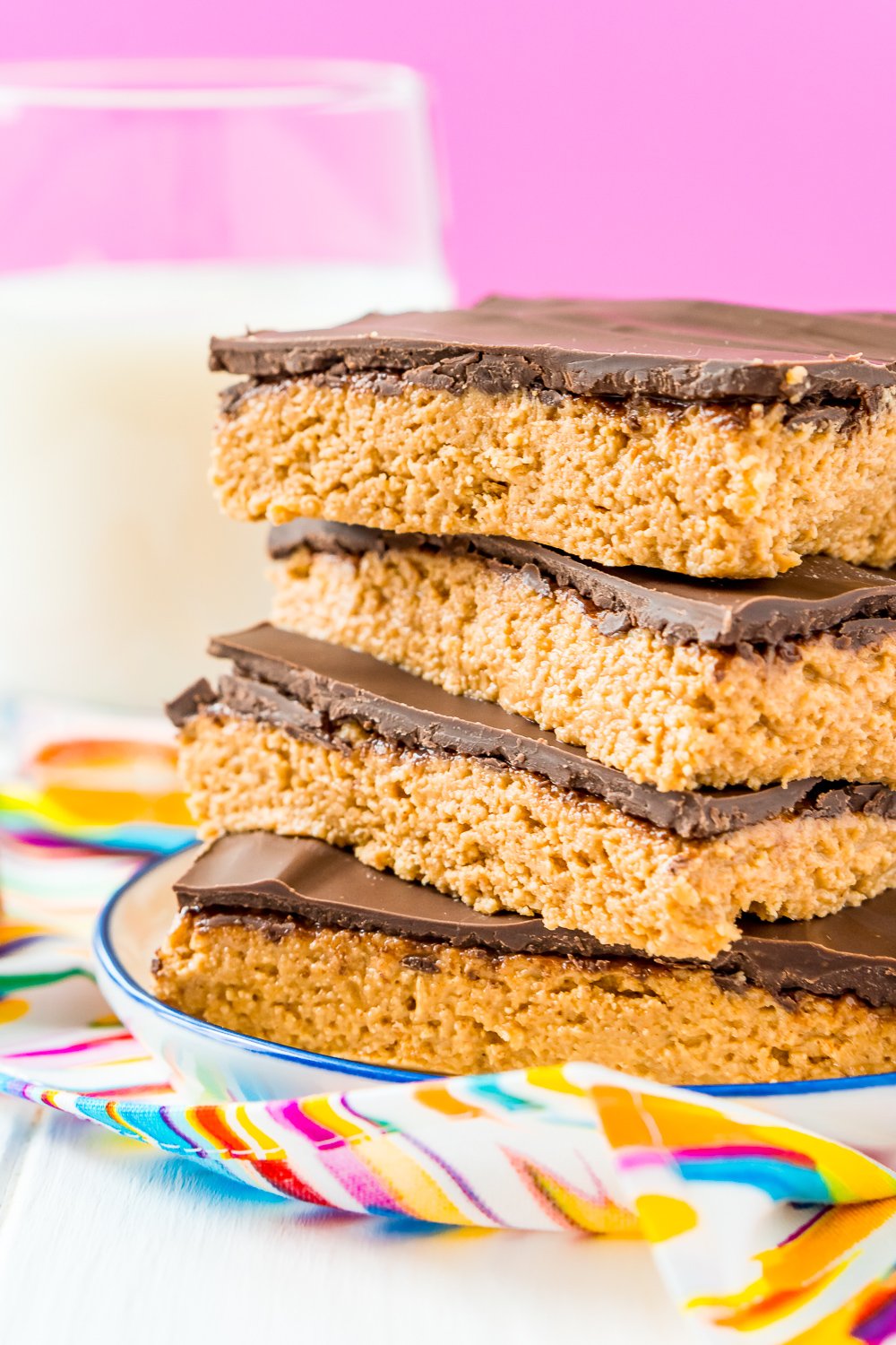 Peanut Butter Bars are a classic, 5-ingredient dessert recipe that can be made in less than 10 minutes! Made with a blend of peanut butter, graham crackers, powdered sugar, butter, and chocolate!