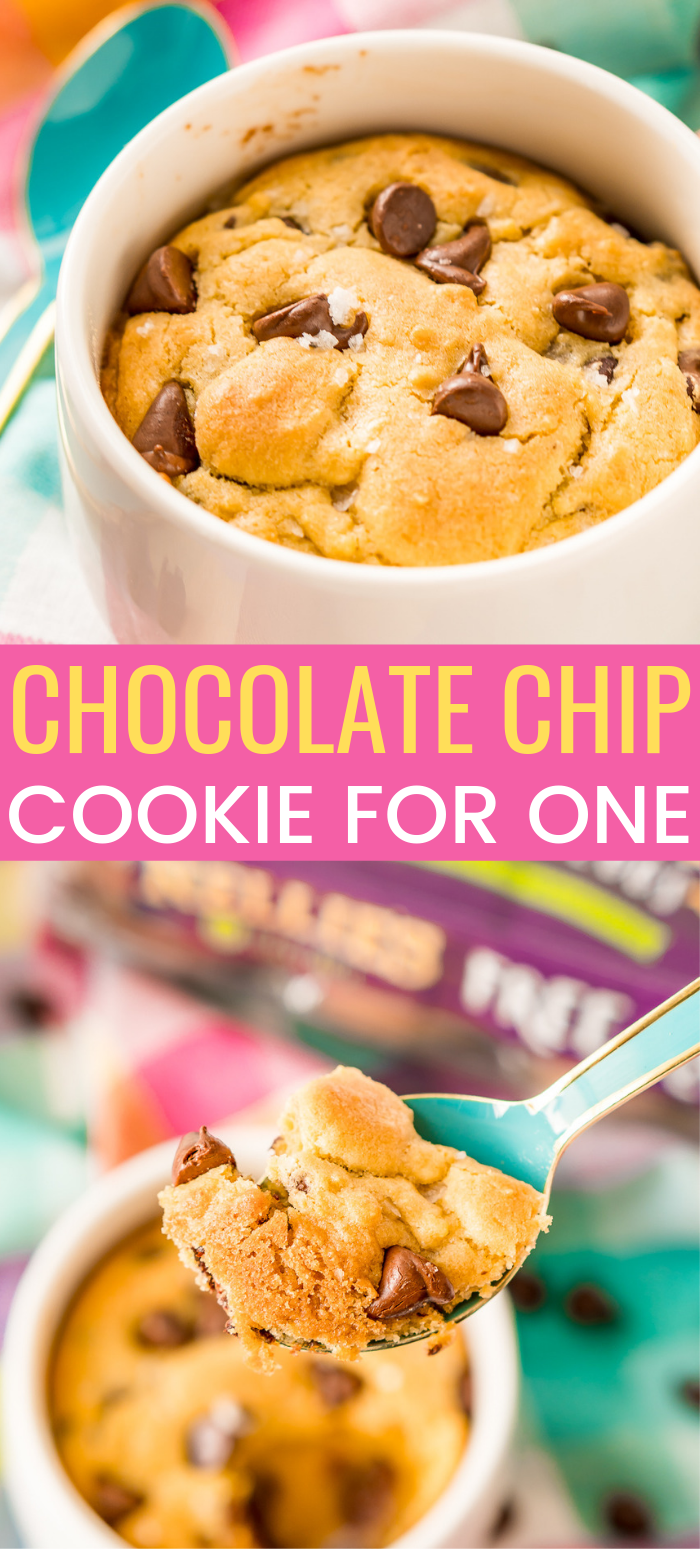 This Chocolate Chip Cookie for One is the perfect individual dessert when you're craving something sweet and don't want to make a huge batch of cookies! via @sugarandsoulco