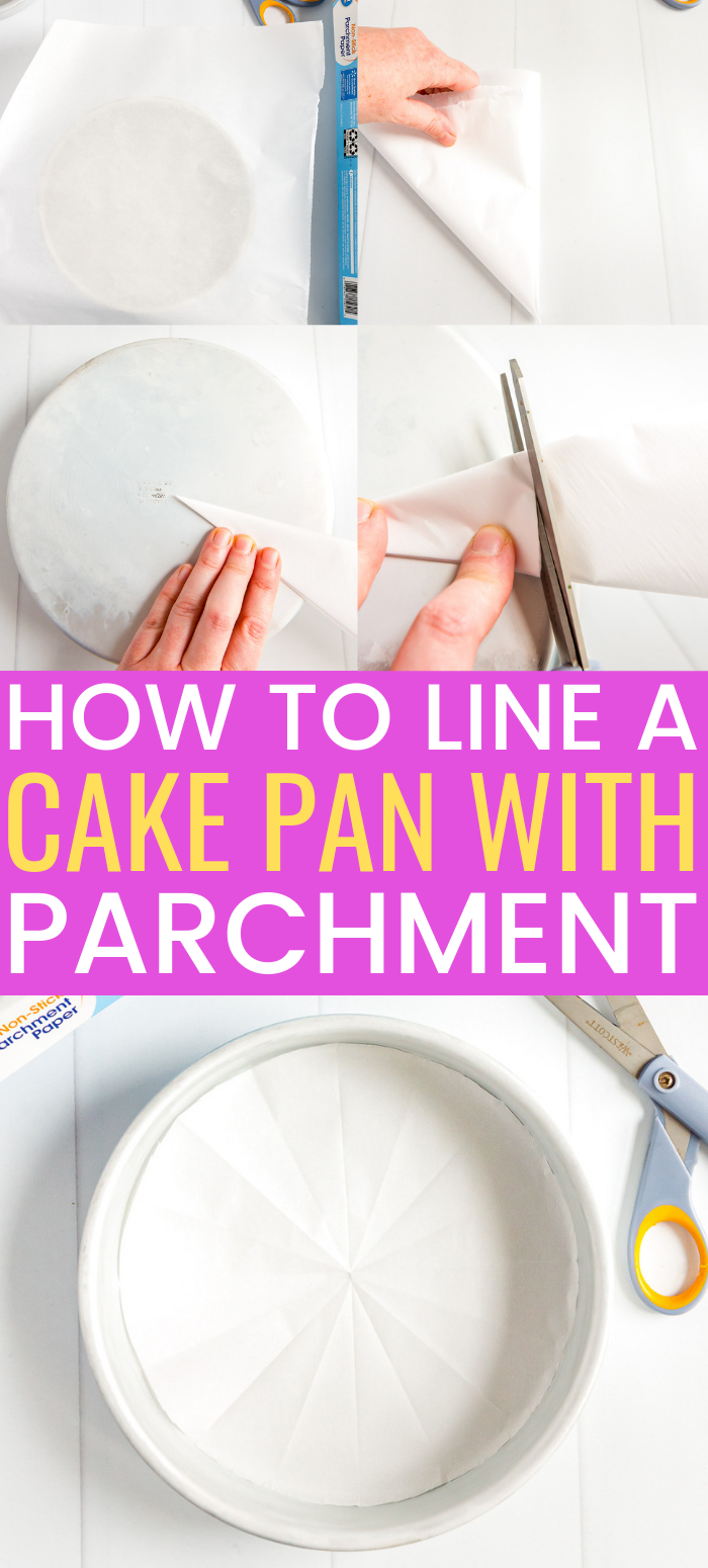 This step by step tutorial will walk you through how to line a round cake pan with parchment paper so that you can get baking delicious cakes. via @sugarandsoulco