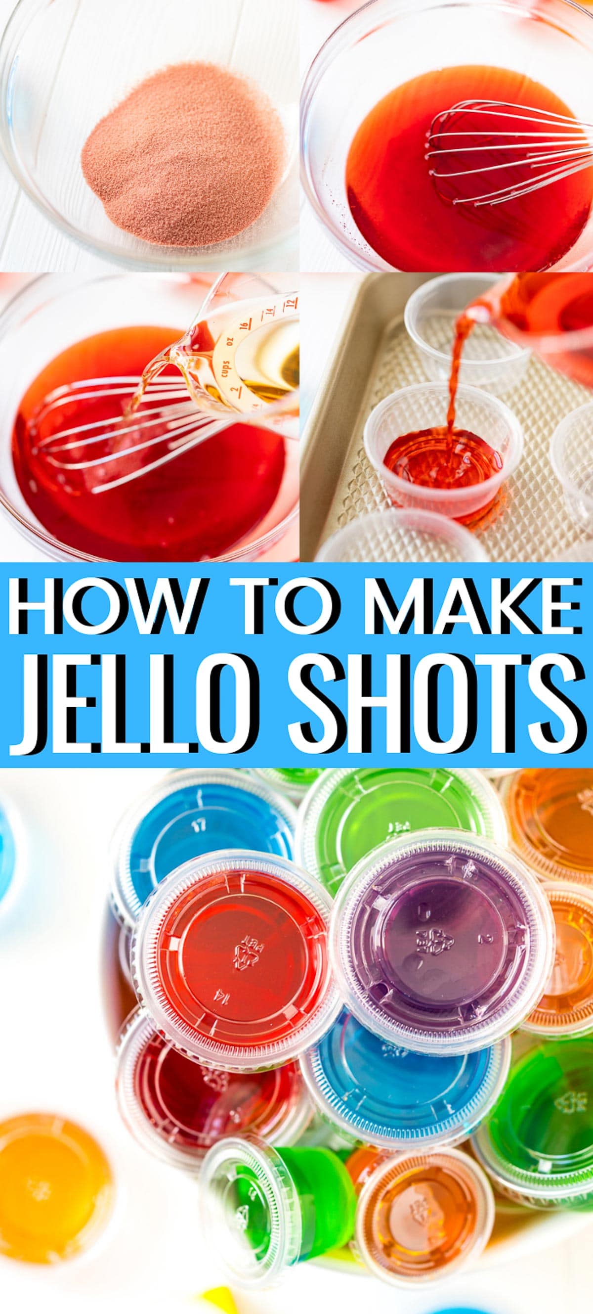 Jello Shots are a fun and easy fruity cocktail shot made with Jell-O or gelatin and alcohol! via @sugarandsoulco