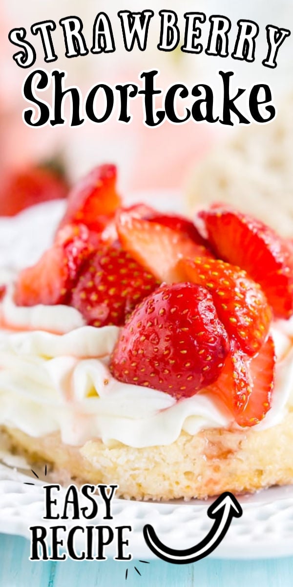 This Easy Strawberry Shortcake recipe is made with fresh strawberries, homemade whipped cream, and a delicious sugar biscuit for a classic summer dessert! via @sugarandsoulco