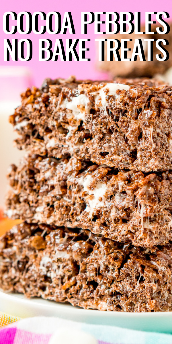 These easy-to-make Cocoa Pebbles Treats put a chocolatey twist on everyone’s favorite marshmallow squares! You can make a similar version with Cocoa Krispies, too! via @sugarandsoulco