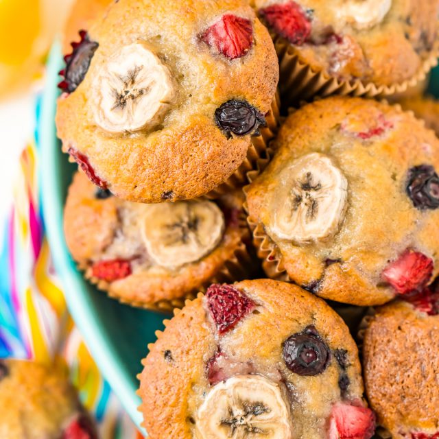 Banana Berry Muffins Recipe Sugar and Soul Co