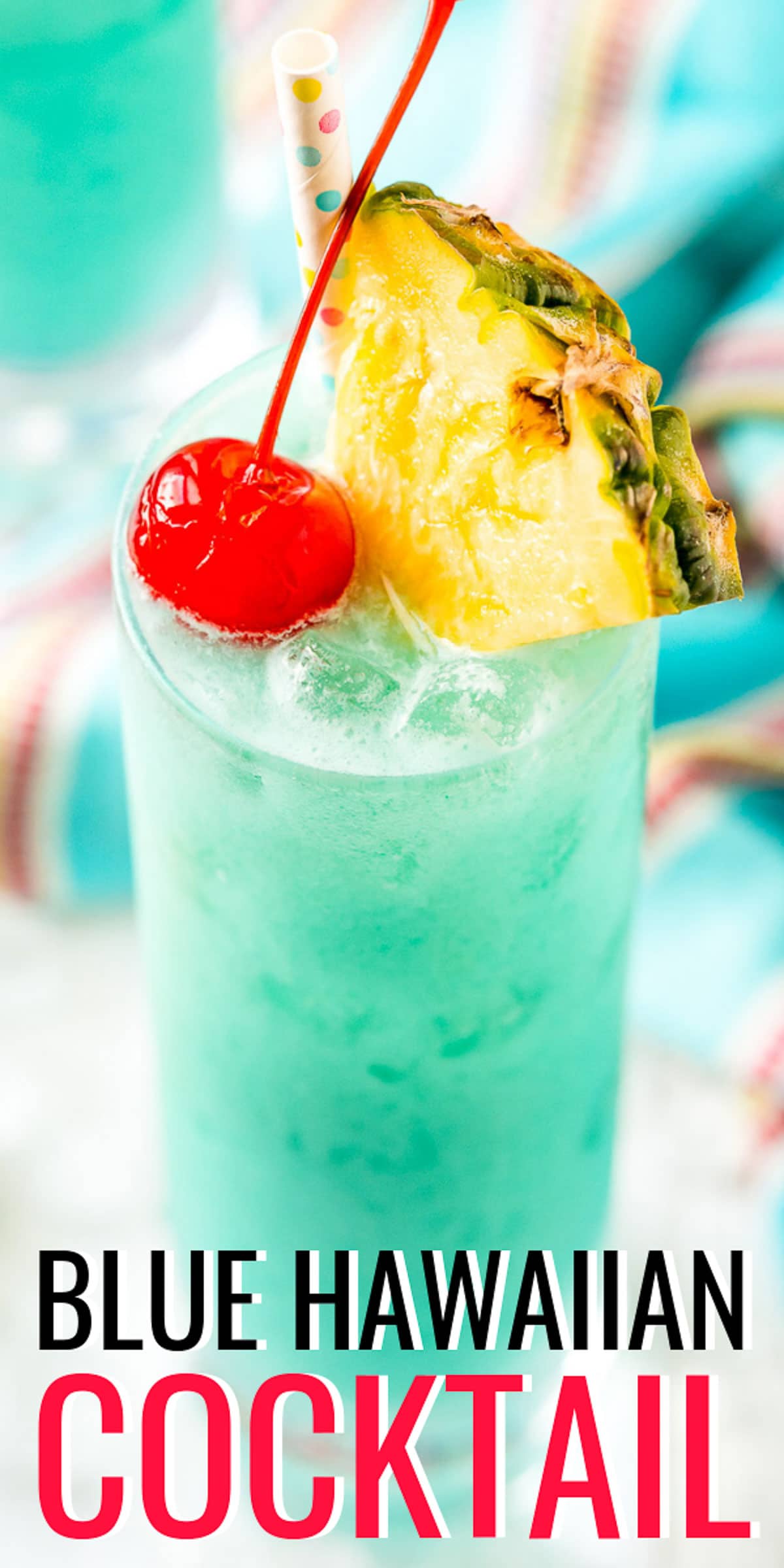Blue Hawaiian Cocktail is a tropical drink recipe made with rum, blue curaçao, coconut cream, and pineapple juice. Serve it on the rocks or frozen - either way, it's delicious! via @sugarandsoulco