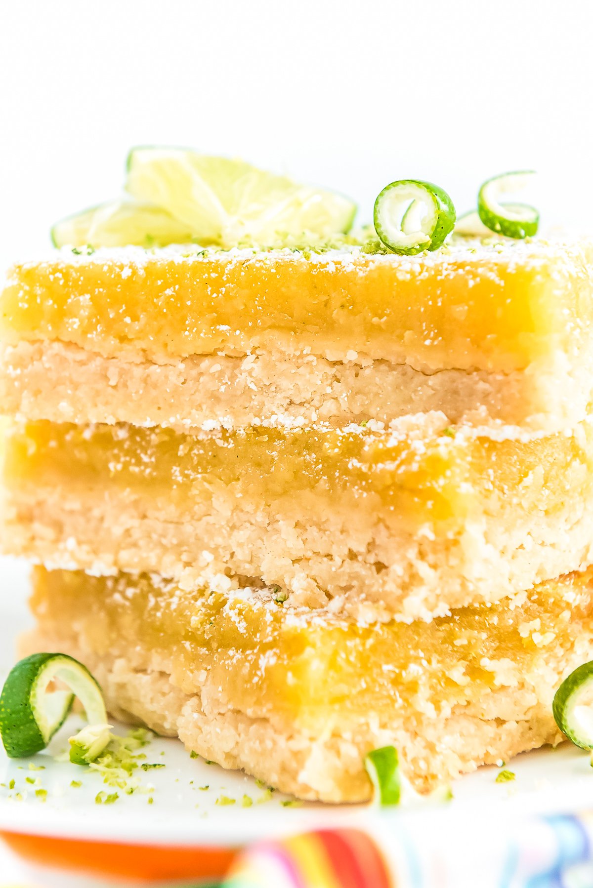 Three Lime bars stacked on top of each other.