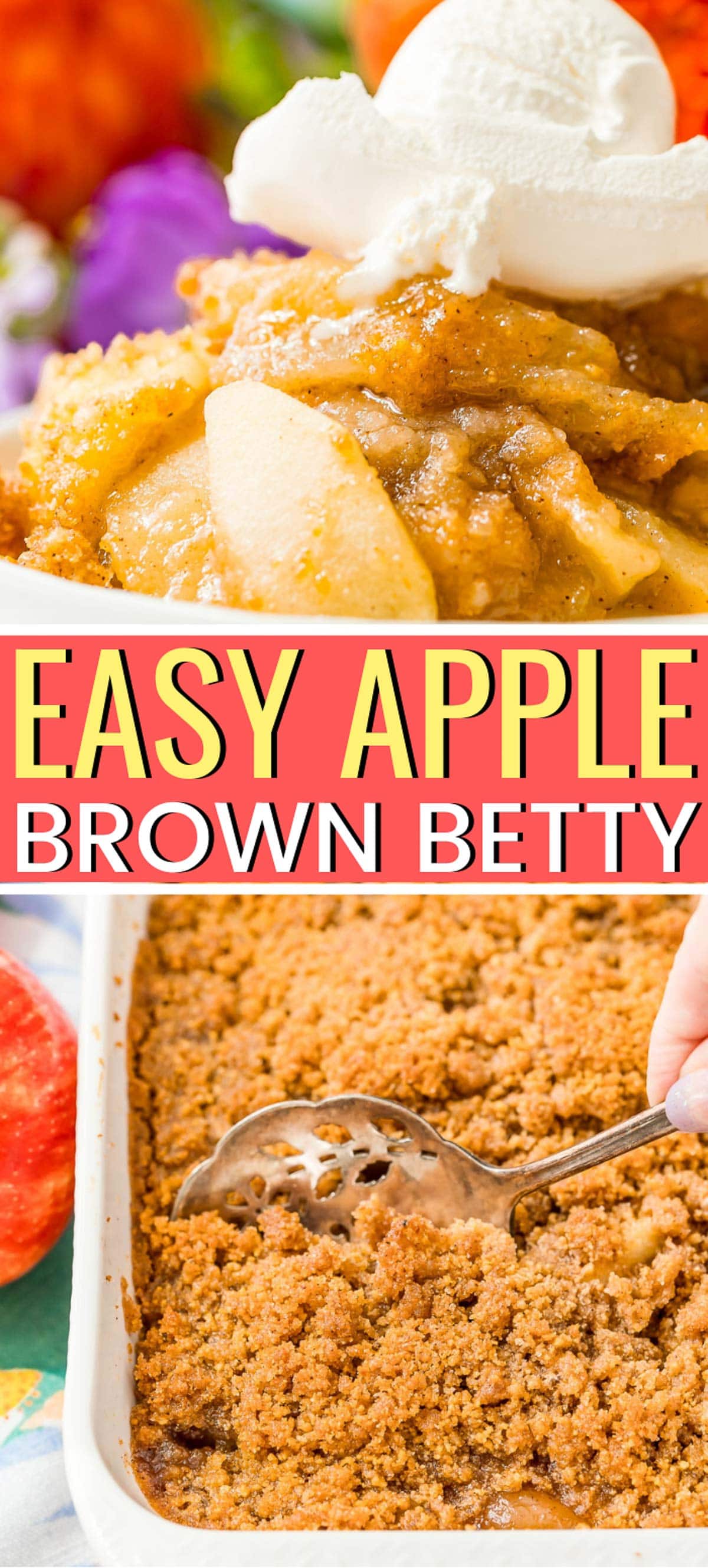 Apple Brown Betty is a classic baked apple recipe that's super easy to make. It's loaded with spices and topped with a sugary crust people can't get enough of! via @sugarandsoulco