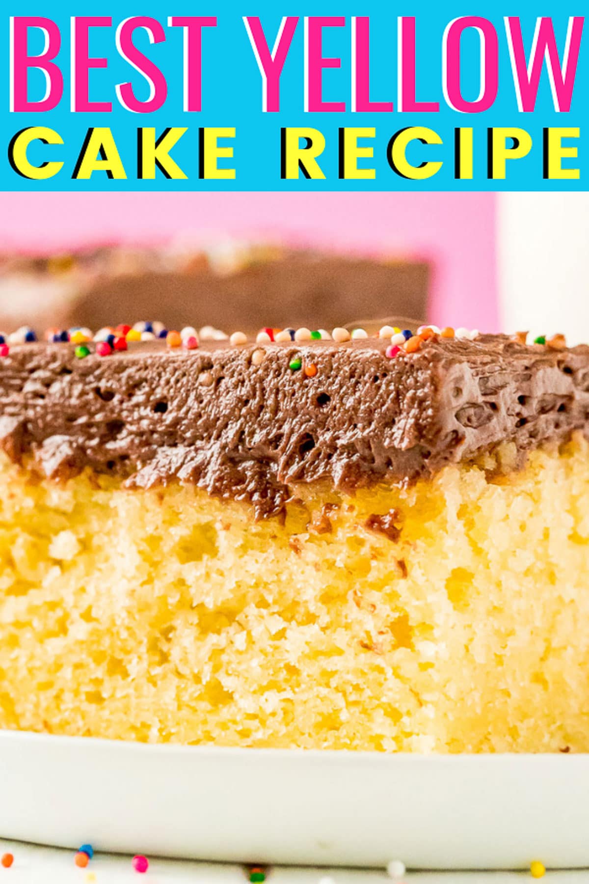 Yellow Cake is an old fashioned cake made with a rich blend of butter, eggs, and buttermilk for a tender butter cake that's perfect for birthdays and everyday celebrations! via @sugarandsoulco