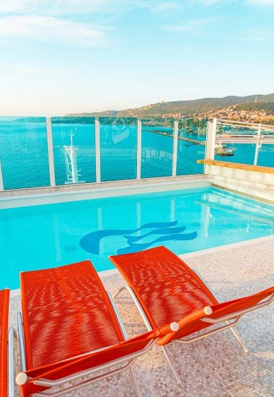 Wake View Pool on the Sky Princess cruise ship.