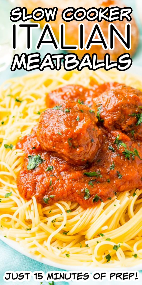 These Crockpot Meatballs are the ultimate slow-cooked dinner. Enjoy homemade Italian Meatballs in a rich tomato sauce with just a 15-minute prep! Serve them over spaghetti or Spaghetti Squash for everyone’s favorite Spaghetti and Meatballs or add them to a toasted sub roll! via @sugarandsoulco