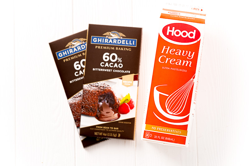Ingredients to make chocolate ganache.