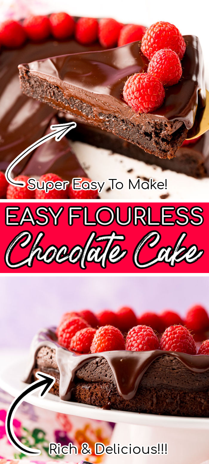 This Flourless Chocolate Cake recipe only requires ingredients you likely already have in your pantry and refrigerator! And it’s sure to impress any chocolate lover with its fudgy-like texture that’s rich with flavor!

Did I mention it’s naturally gluten-free too! And you can top it with Chocolate Ganache, Raspberry Filling, powdered sugar, or fresh fruit! via @sugarandsoulco