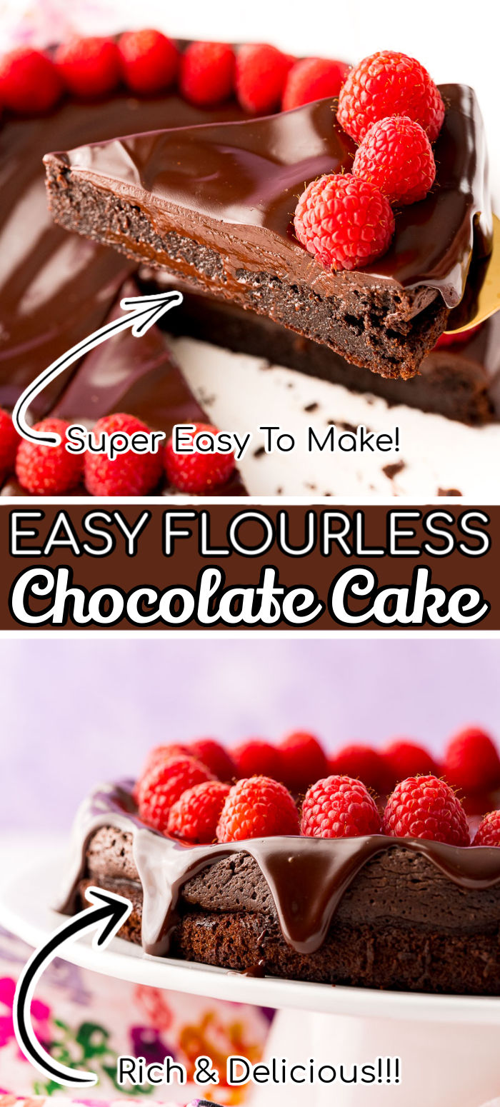 This Flourless Chocolate Cake recipe only requires ingredients you likely already have in your pantry and refrigerator! And it’s sure to impress any chocolate lover with its fudgy-like texture that’s rich with flavor!

Did I mention it’s naturally gluten-free too! And you can top it with Chocolate Ganache, Raspberry Filling, powdered sugar, or fresh fruit! via @sugarandsoulco