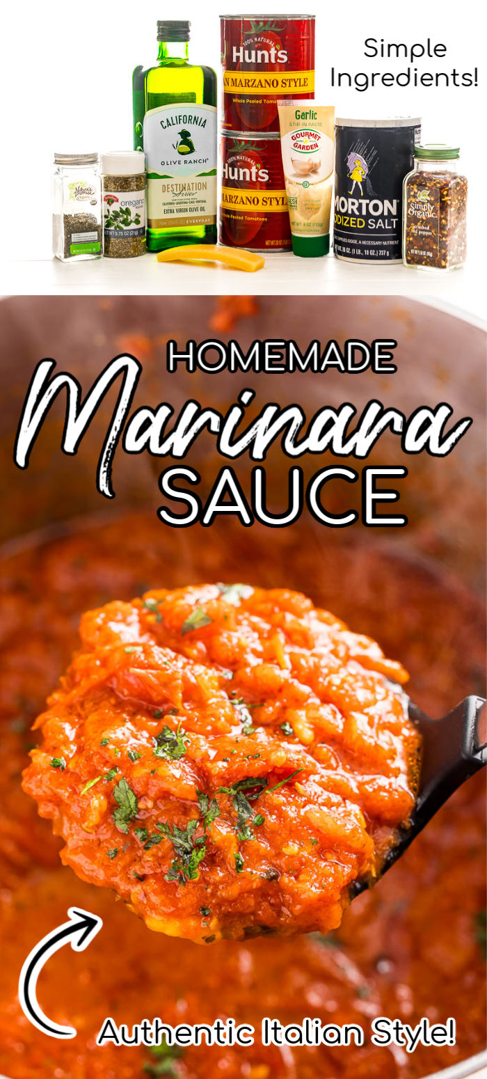 Craving a simple and delicious homemade Marinara Sauce to top all your favorite pasta dishes with? Look no further than my go-to recipe that's WAY better than store-bought and ready in less than an hour! via @sugarandsoulco