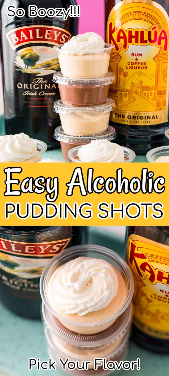 Pudding Shots are the drink/dessert combo you need for your next adult get-together! Requiring only 5 minutes of prep and 4 ingredients, you can make these with your choice of instant pudding and booze flavors.  via @sugarandsoulco