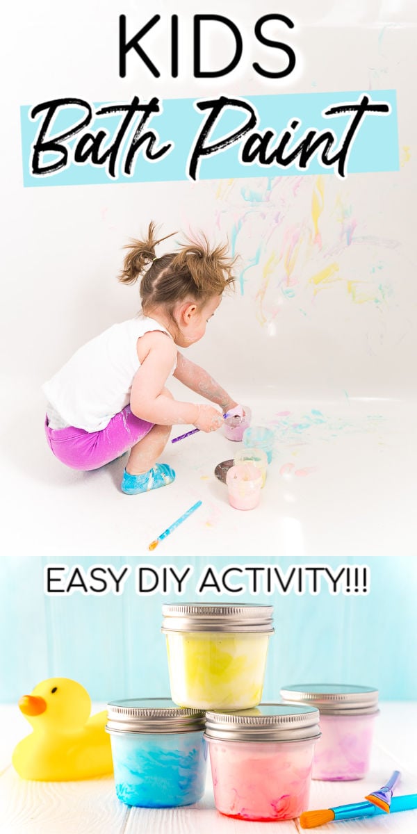 If you're looking for an easy, cheap, and fun activity for the kiddos, try making this DIY Bath Paint for Kids! It takes just 5 minutes to make with three ingredients you probably already have on hand! via @sugarandsoulco