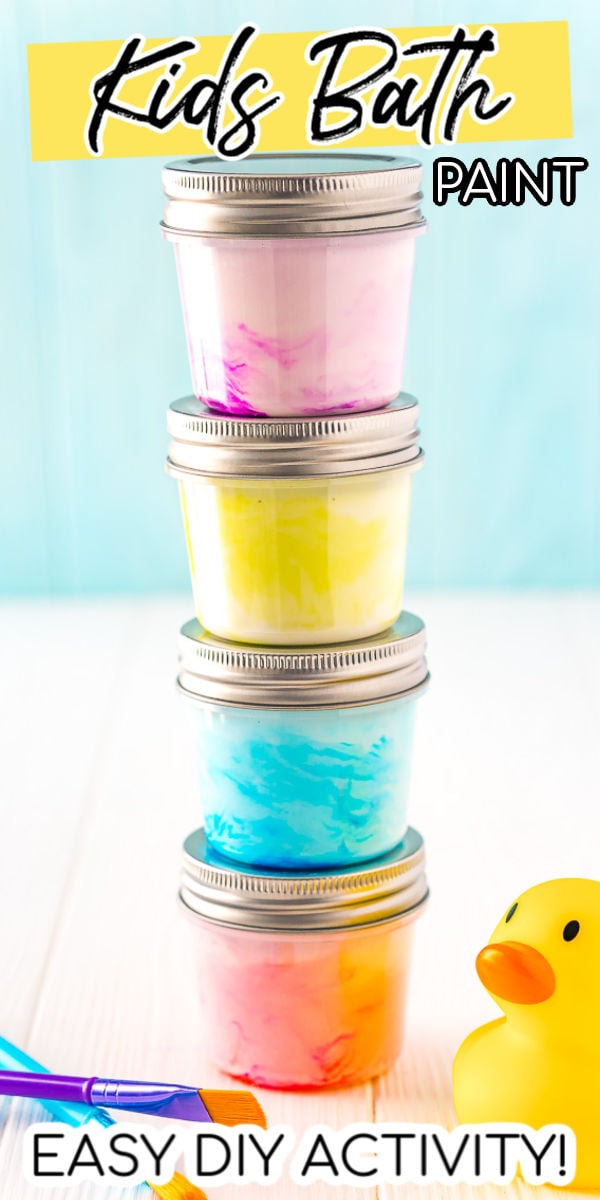 If you're looking for an easy, cheap, and fun activity for the kiddos, try making this DIY Bath Paint for Kids! It takes just 5 minutes to make with three ingredients you probably already have on hand! via @sugarandsoulco