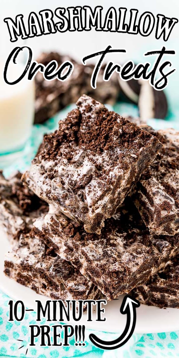 Super easy recipe - These Marshmallow Oreo Treats are a gooey, chocolaty, no-bake treat made with just 3-ingredients! This dessert has tons of sweet marshmallows and cookies 'n cream flavor!  via @sugarandsoulco