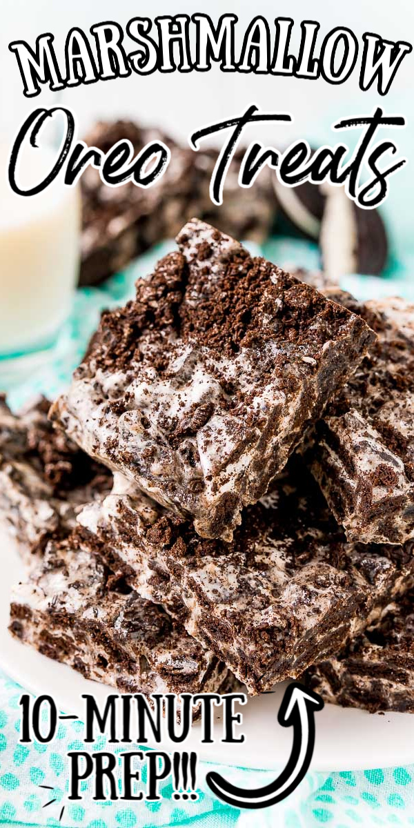 Super easy recipe - These Marshmallow Oreo Treats are a gooey, chocolaty, no-bake treat made with just 3-ingredients! This dessert has tons of sweet marshmallows and cookies 'n cream flavor!  via @sugarandsoulco