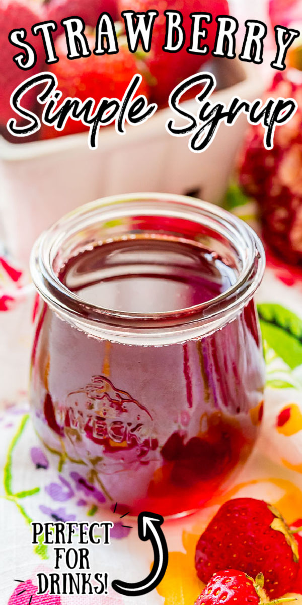 When happy hour rolls around, this Strawberry Simple Syrup is perfect for adding to your favorite fruity cocktails! Made with just 3 ingredients, it’s a mixed drink staple if you love strawberries. Use this syrup to make strawberry lemonade, tea, margaritas, and more! via @sugarandsoulco