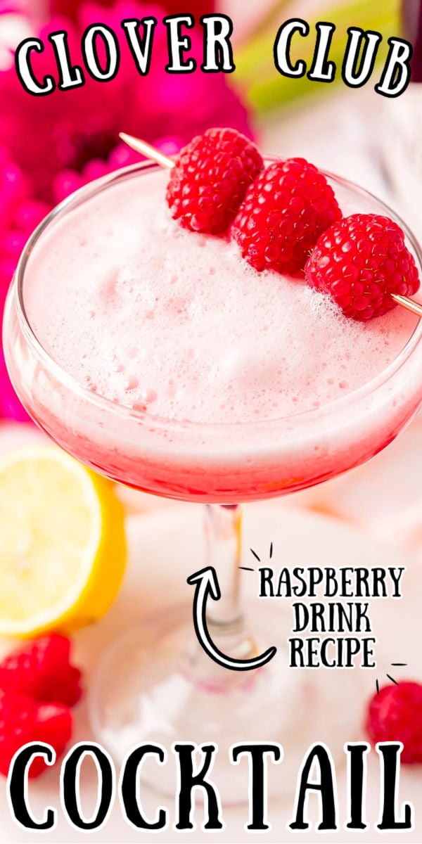 This Clover Club Cocktail is fruity, frothy, and fun to sip. Made with gin, egg whites, raspberry syrup, and lemon juice, it looks and tastes fancy, but it’s simple to make! via @sugarandsoulco