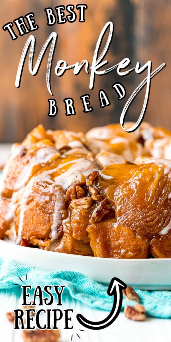 Monkey Bread is a pull-apart bread that’s insanely addictive! It’s made with soft biscuit dough that’s coated in cinnamon and sugar, loaded with pecans, and drenched in a sticky, sugary, butter sauce. The finishing touch is a drizzle of homemade vanilla icing.  via @sugarandsoulco