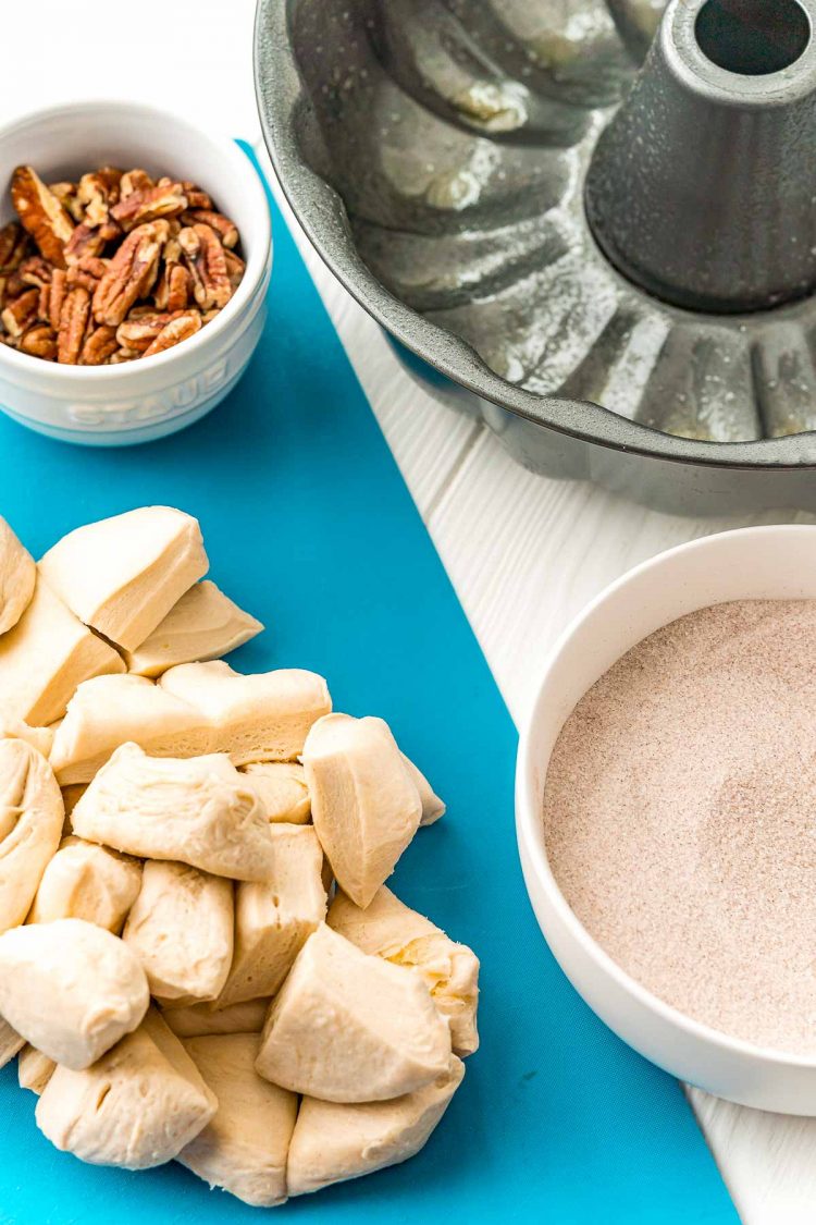 Ingredients to make monkey bread.