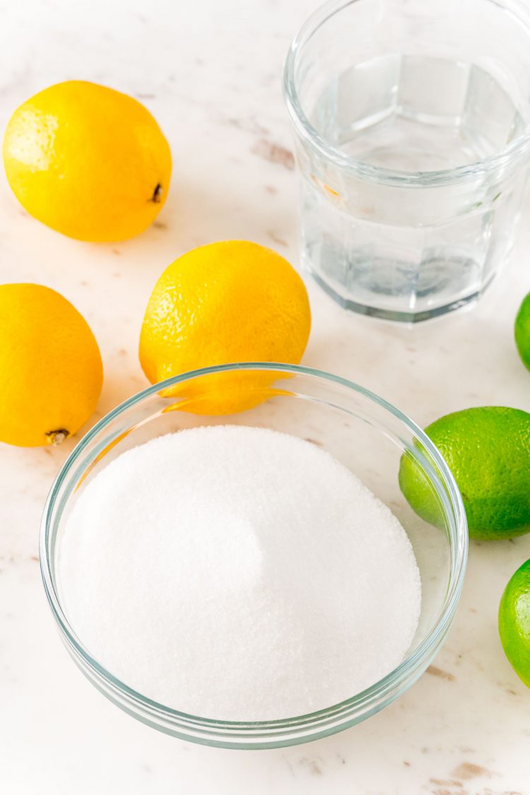 Ingredients to make homemade sour mix