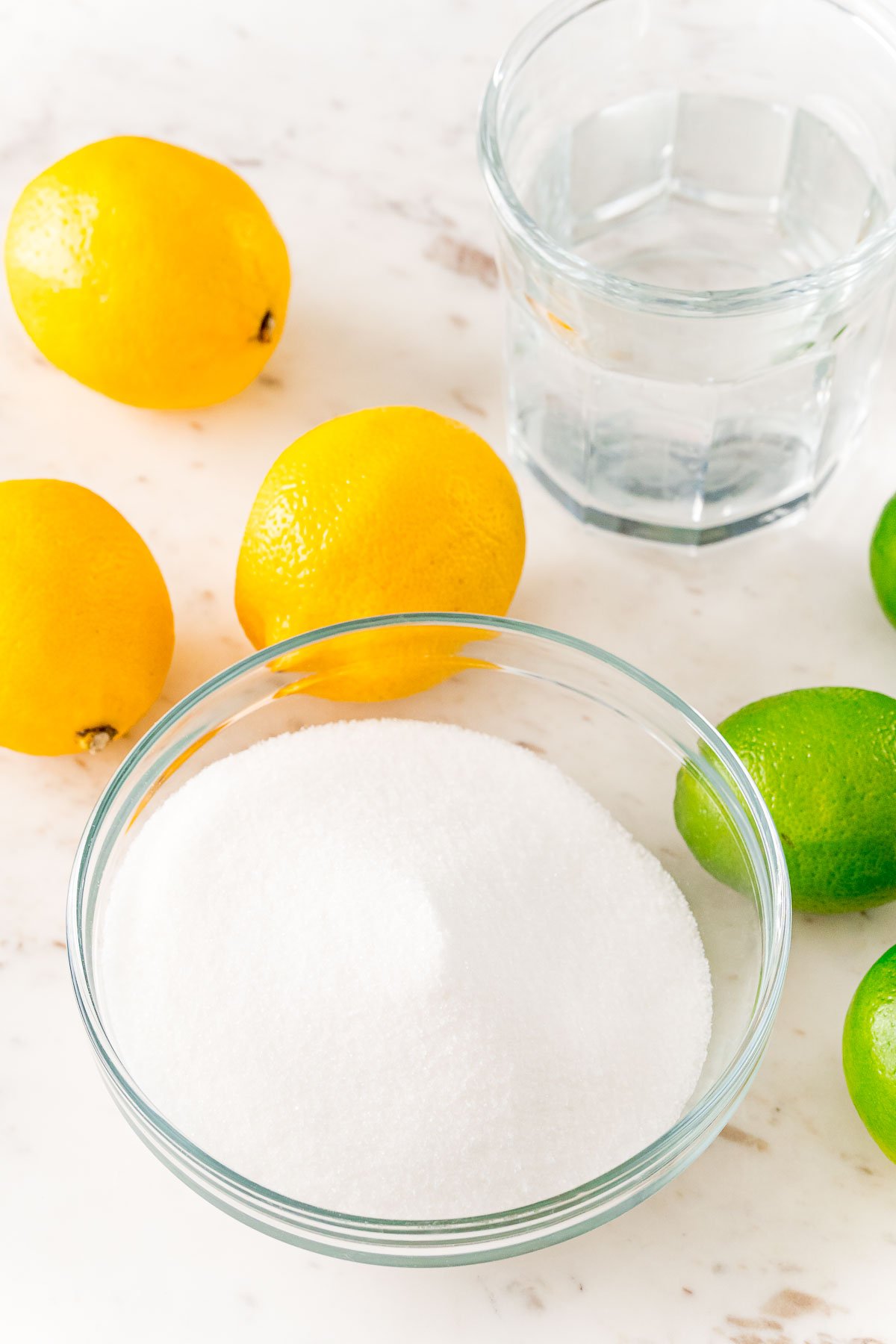 Ingredients to make homemade sour mix